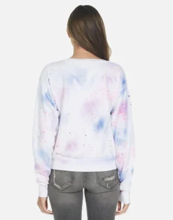 Lauren Moshi Galaxy Lip Women'S Crop Pullover Top | Farrah By *Women Long Sleeve