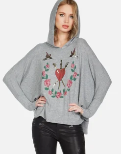 Lauren Moshi Garden Of Love Oversized Pullover W/ Hood | Wilma By *Women Hoodies