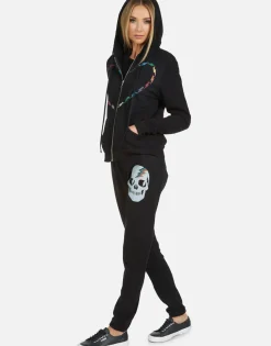 Lauren Moshi Gia Rainbow Skull*Women Long Sweatpants