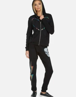 Lauren Moshi Gia Rainbow Skull*Women Long Sweatpants