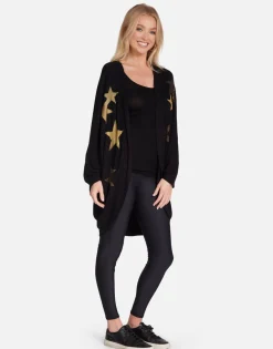 Lauren Moshi Gold Crystal Multi Stars Drape Cardigan | Isla By *Women Sweaters & Knits