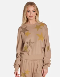 Lauren Moshi Gold Crystal Multi Stars Pullover | Spalding By *Women Long Sleeve