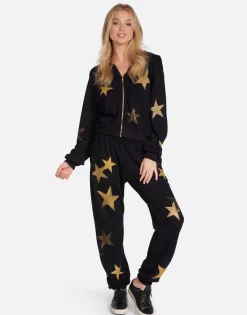 Lauren Moshi Gold Crystal Multi Stars Hoodie In | Lachelle By *Women Hoodies