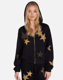 Lauren Moshi Gold Crystal Multi Stars Hoodie In | Lachelle By *Women Hoodies