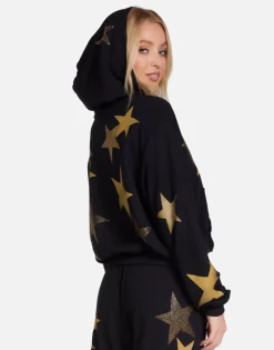 Lauren Moshi Gold Crystal Multi Stars Hoodie In | Lachelle By *Women Hoodies