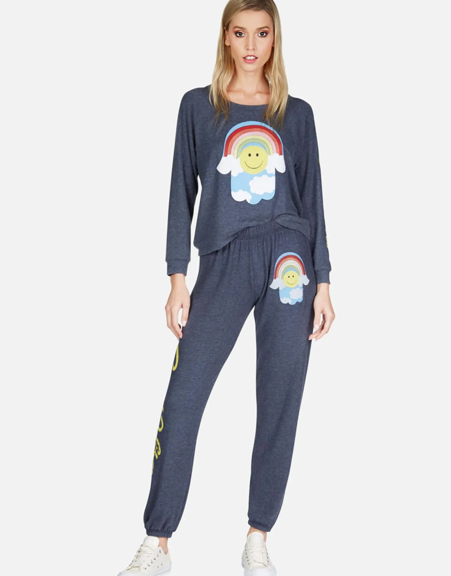 Lauren Moshi Good Vibes Happy Hamsa Long Sweatpant | Tanzy By *Women Long Sweatpants
