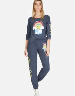Lauren Moshi Good Vibes Happy Hamsa Long Sweatpant | Tanzy By *Women Long Sweatpants