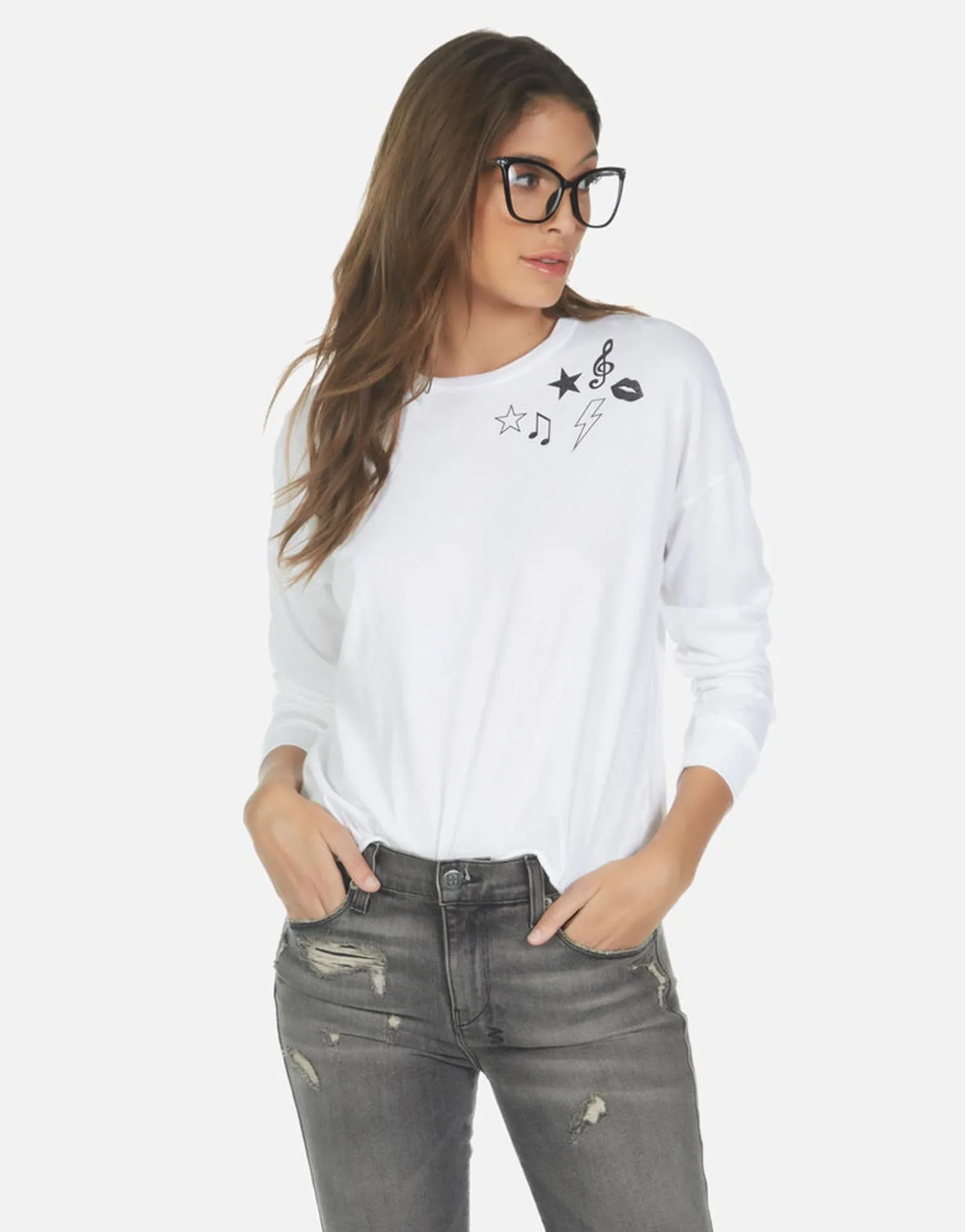 Lauren Moshi Guitar Bear L/S Crop Tee | Luella By *Women Long Sleeve