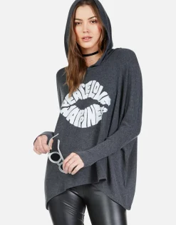 Lauren Moshi Happiness Lip Oversized Pullover W/ Hood | Wilma By *Women Hoodies