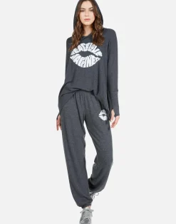 Lauren Moshi Happiness Lip Oversized Pullover W/ Hood | Wilma By *Women Hoodies