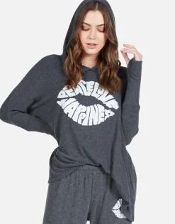 Lauren Moshi Happiness Lip Oversized Pullover W/ Hood | Wilma By *Women Hoodies