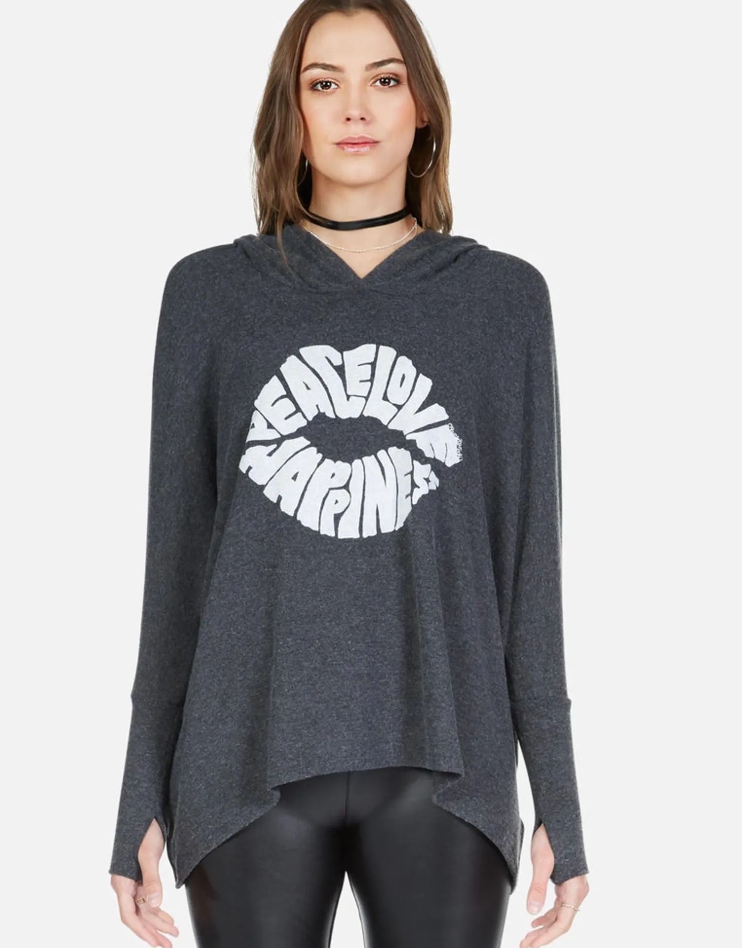 Lauren Moshi Happiness Lip Oversized Pullover W/ Hood | Wilma By *Women Hoodies