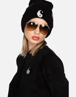 Lauren Moshi Happy Peace Love Cashmere Slouch Beanie | Blix By *Women Sweaters & Knits