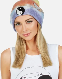 Lauren Moshi Happy Peace Love Cashmere Slouch Beanie | Blix By *Women Sweaters & Knits