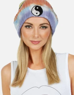 Lauren Moshi Happy Peace Love Cashmere Slouch Beanie | Blix By *Women Sweaters & Knits