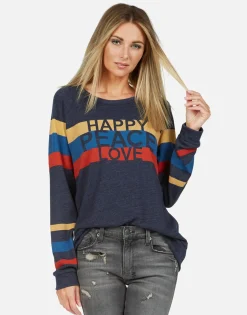 Lauren Moshi Happy Peace Love L/S Raglan Pullover | Everly By *Women Long Sleeve