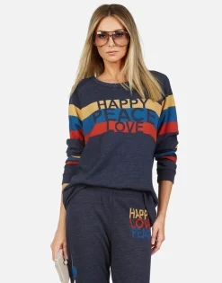 Lauren Moshi Happy Peace Love L/S Raglan Pullover | Everly By *Women Long Sleeve