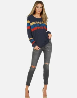 Lauren Moshi Happy Peace Love L/S Raglan Pullover | Everly By *Women Long Sleeve