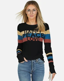 Lauren Moshi Happy Peace Love Stripes Thermal In | Mckinley X By *Women Long Sleeve
