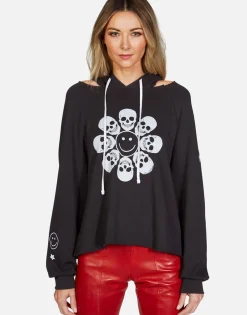 Lauren Moshi Happy Skull Flower Pullover Hoodie | Autumn By *Women Hoodies