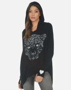 Lauren Moshi Heart Leopard Boyfriend Hoodie | Wilma By *Women Hoodies