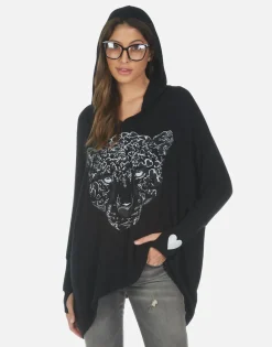 Lauren Moshi Heart Leopard Boyfriend Hoodie | Wilma By *Women Hoodies