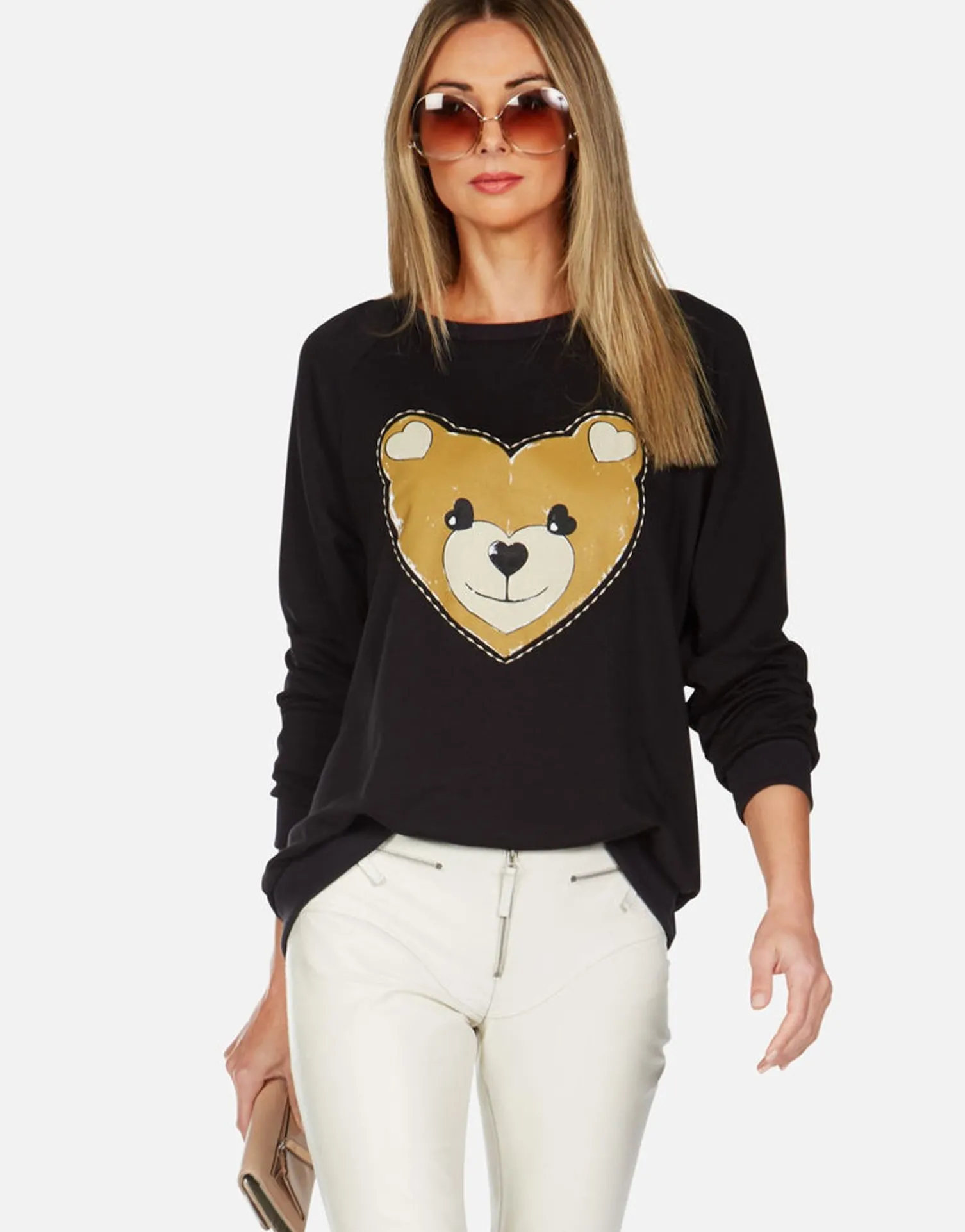 Lauren Moshi Heart Teddy L/S Vintage Pullover | Noleta By *Women Long Sleeve