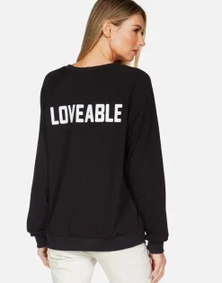 Lauren Moshi Heart Teddy L/S Vintage Pullover | Noleta By *Women Long Sleeve