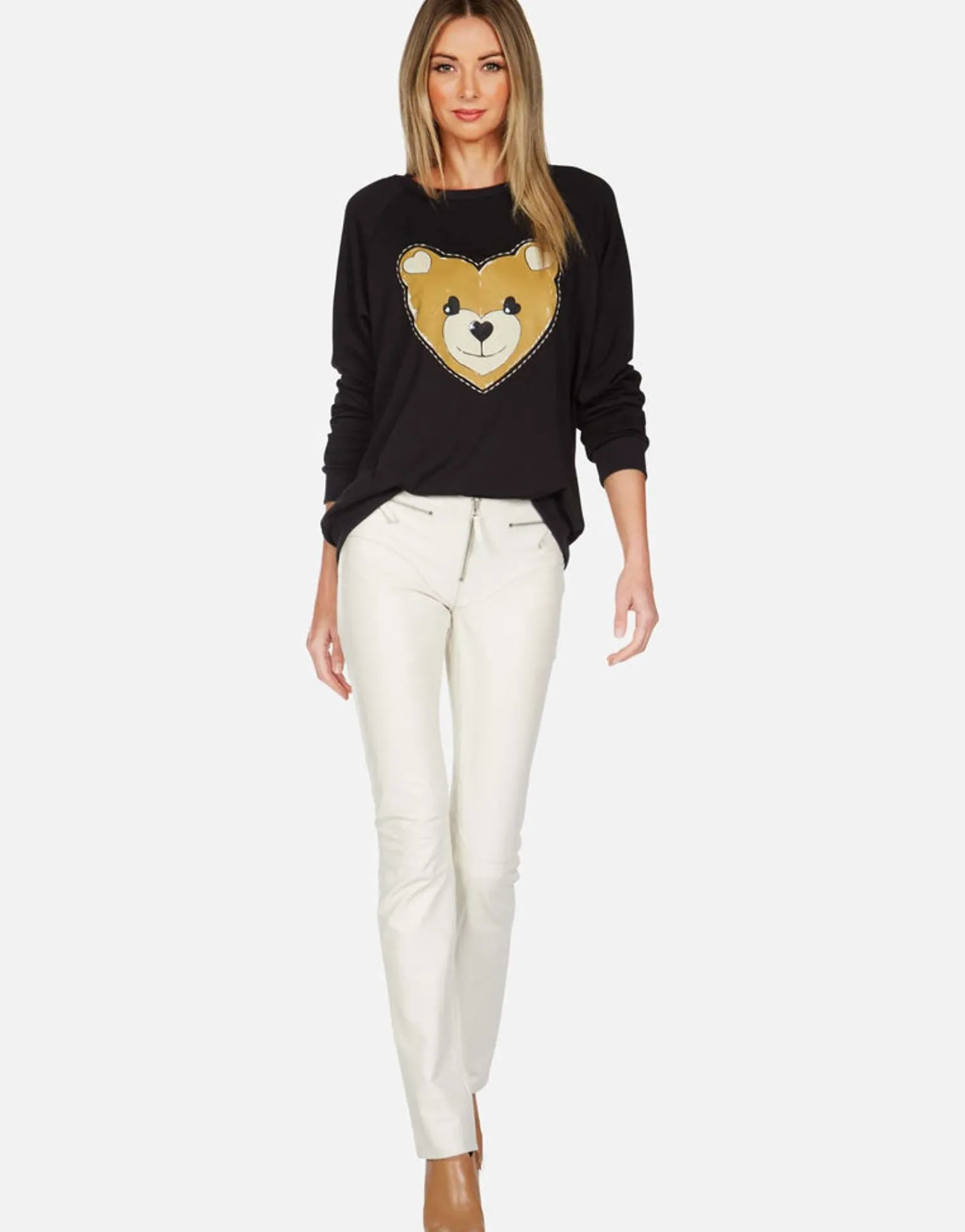 Lauren Moshi Heart Teddy L/S Vintage Pullover | Noleta By *Women Long Sleeve