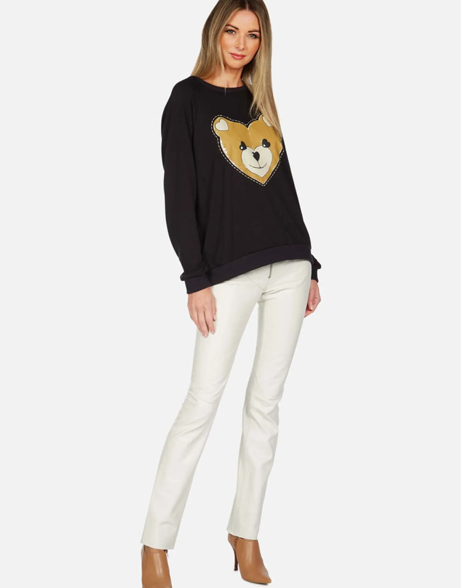 Lauren Moshi Heart Teddy L/S Vintage Pullover | Noleta By *Women Long Sleeve
