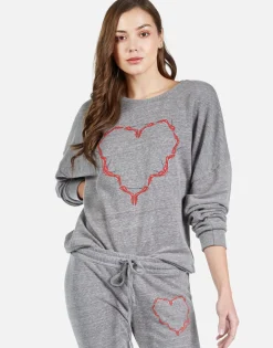 Lauren Moshi High Heel Heart Drop Shoulder Pullover | Flora By *Women Long Sleeve