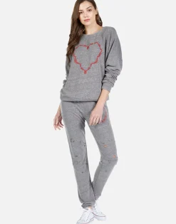 Lauren Moshi High Heel Heart Drop Shoulder Pullover | Flora By *Women Long Sleeve