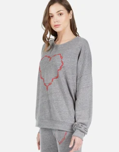 Lauren Moshi High Heel Heart Drop Shoulder Pullover | Flora By *Women Long Sleeve