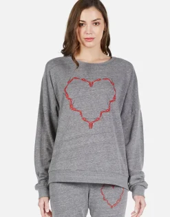 Lauren Moshi High Heel Heart Drop Shoulder Pullover | Flora By *Women Long Sleeve