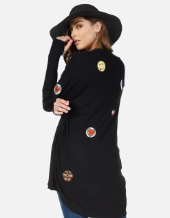 Lauren Moshi Hippie Peace Love Patches Cardigan Wrap | Irina By *Women Sweaters & Knits