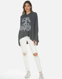 Lauren Moshi I'M A Mess Boyfriend Hoodie | Wilma By *Women Hoodies