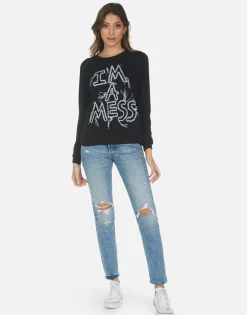 Lauren Moshi I'M A Mess L/S Raglan Pullover | Everly By *Women Long Sleeve