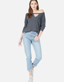 Lauren Moshi Inner Peace Bones L/S Pullover W/ Cut-Out | Zahara By *Women Long Sleeve
