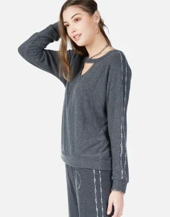 Lauren Moshi Inner Peace Bones L/S Pullover W/ Cut-Out | Zahara By *Women Long Sleeve