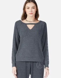 Lauren Moshi Inner Peace Bones L/S Pullover W/ Cut-Out | Zahara By *Women Long Sleeve