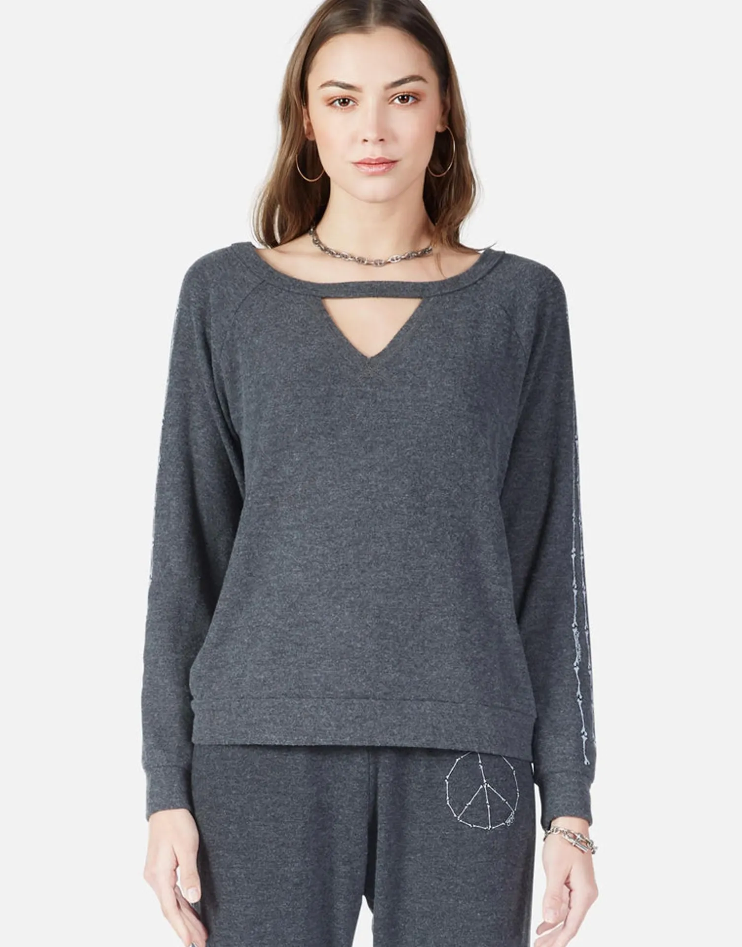 Lauren Moshi Inner Peace Bones L/S Pullover W/ Cut-Out | Zahara By *Women Long Sleeve