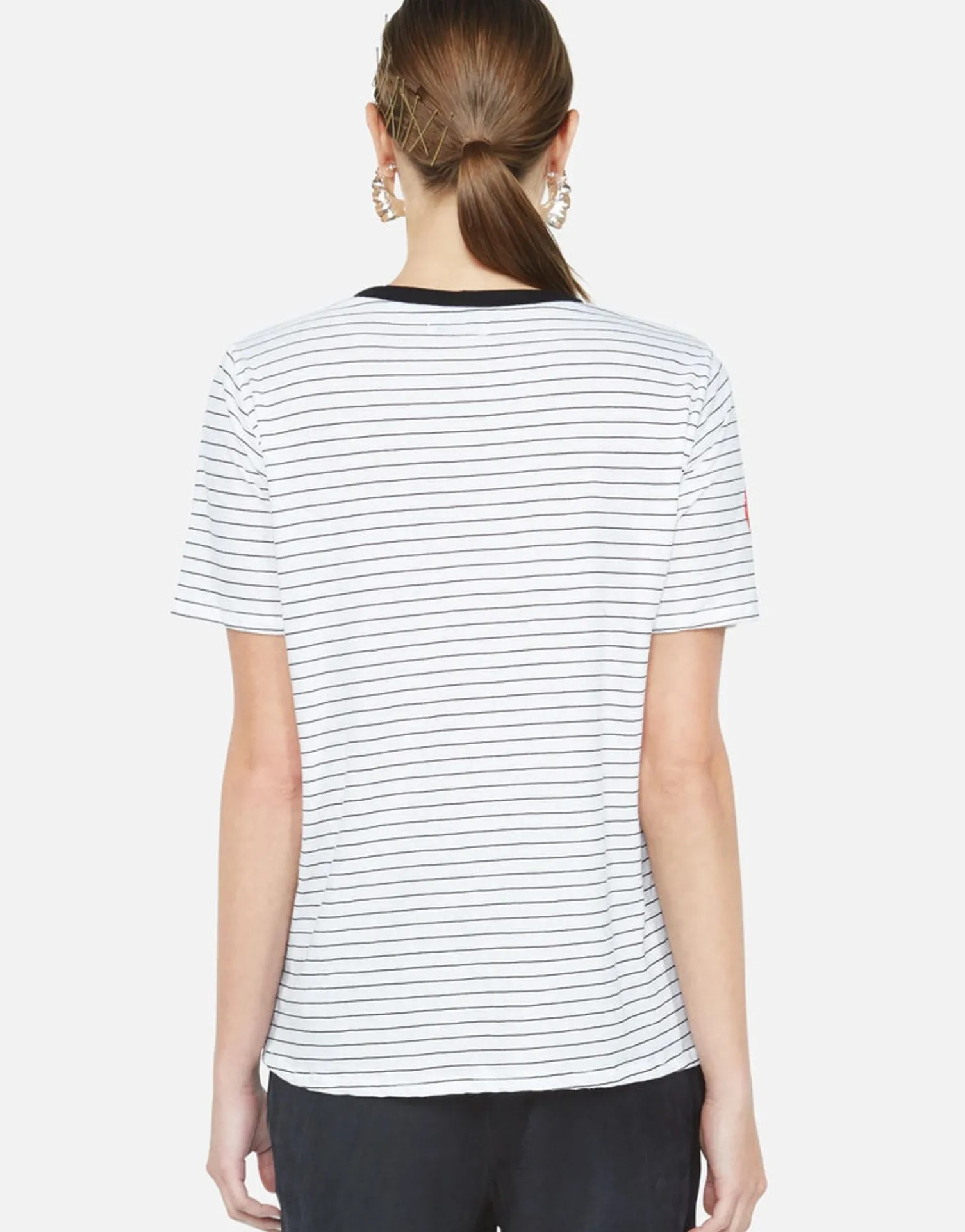 Lauren Moshi Je T'Adore Heart S/S Tee W/ Contrast Neck | Paulina By *Women Short Sleeve