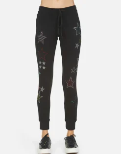 Lauren Moshi Jess Crystal Stars Pants Made In Los Angeles California Usa*Women Long Sweatpants