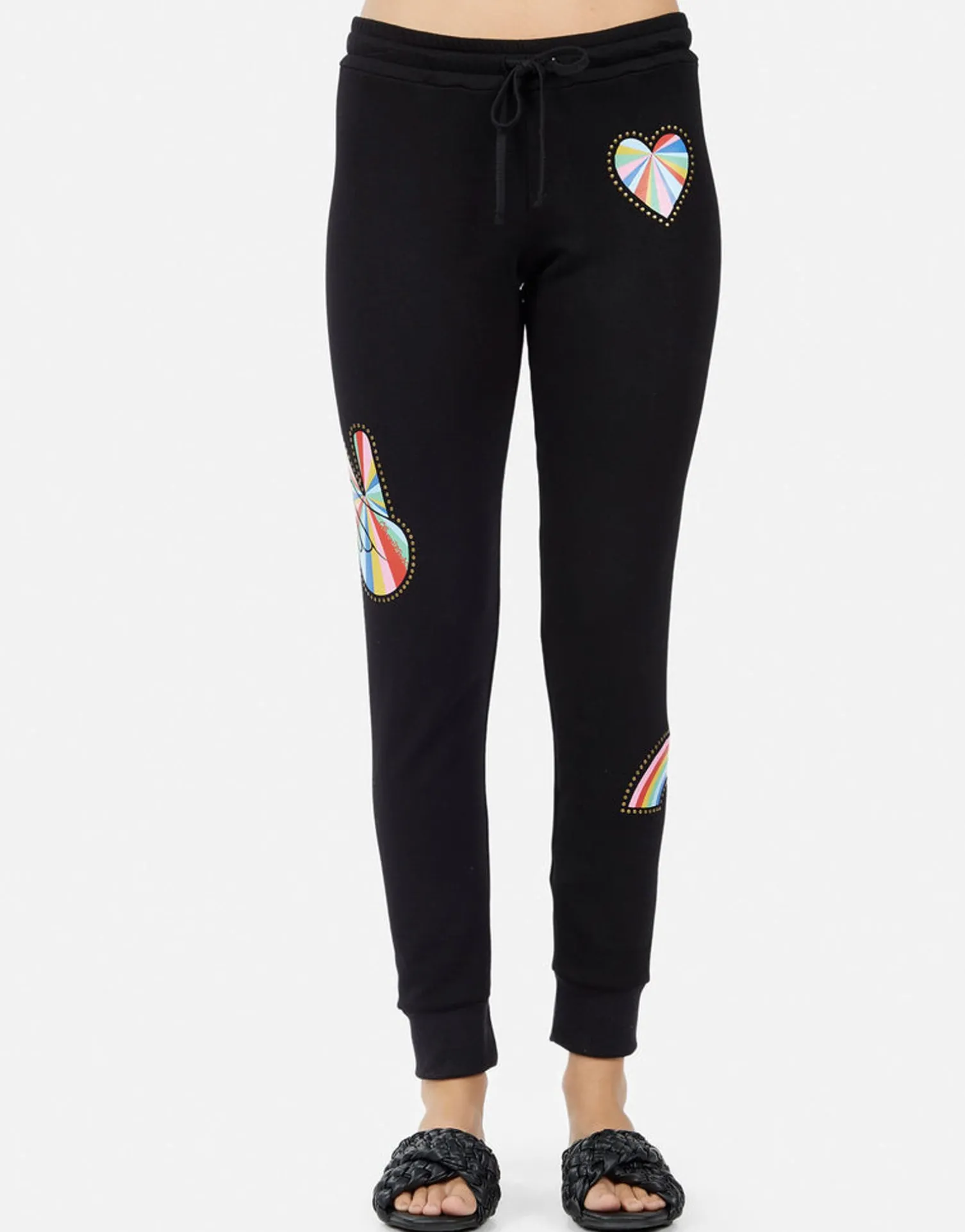 Lauren Moshi Jess Studded Stripe Peace*Women Long Sweatpants