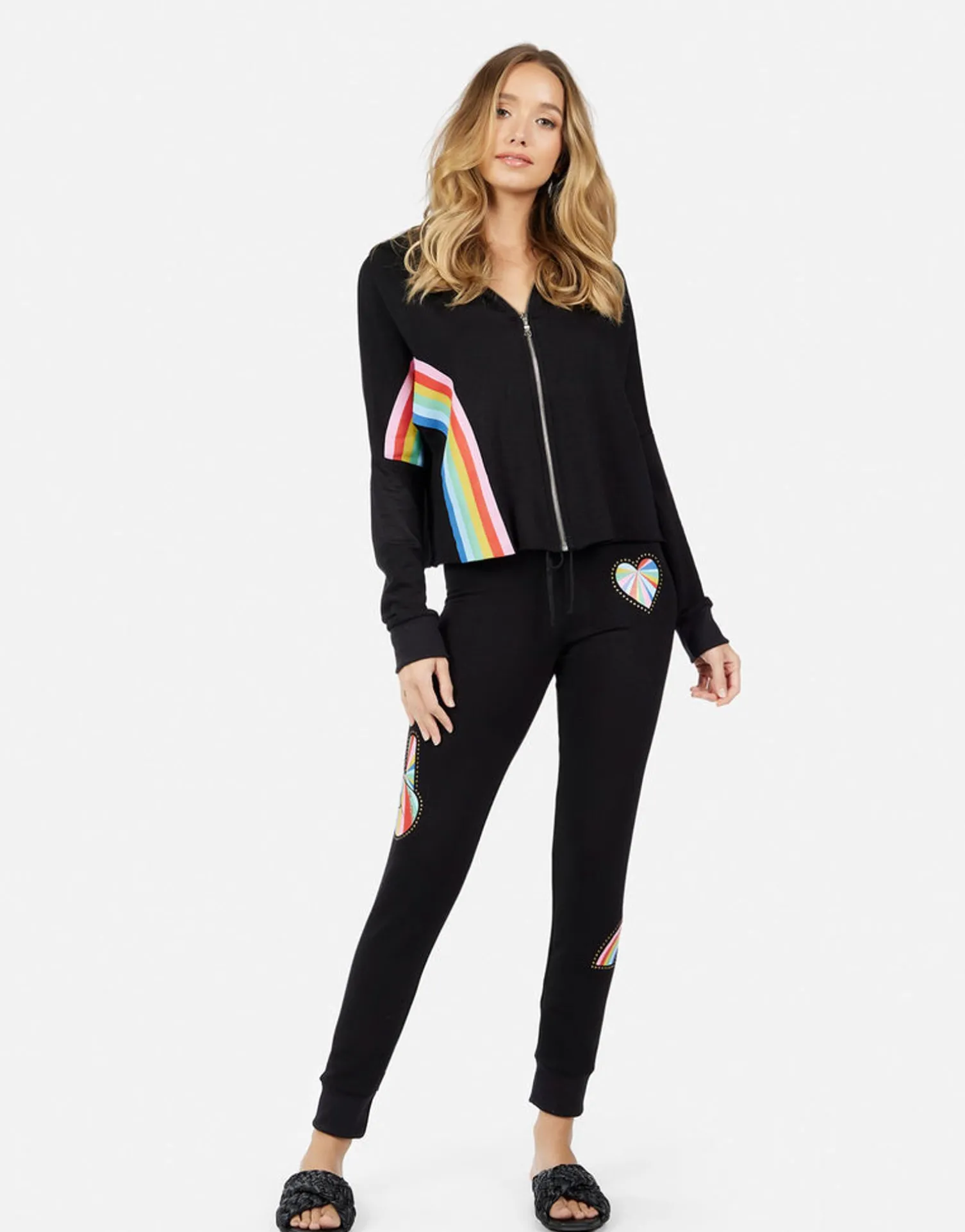 Lauren Moshi Jess Studded Stripe Peace*Women Long Sweatpants