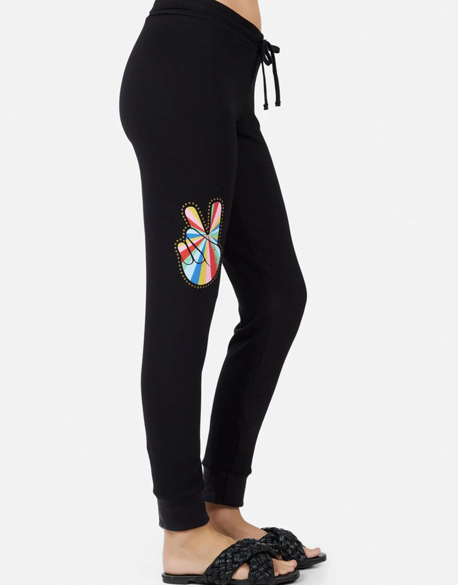 Lauren Moshi Jess Studded Stripe Peace*Women Long Sweatpants