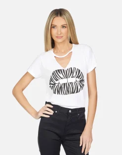 Lauren Moshi Jhene Zebra Lip*Women Short Sleeve