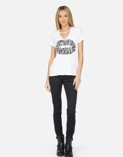 Lauren Moshi Jhene Zebra Lip*Women Short Sleeve
