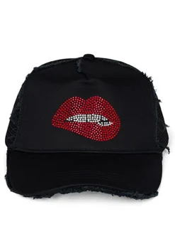 Lauren Moshi Jilly Crystal Biting Lip* Hats