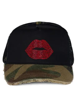 Lauren Moshi Jilly Crystal Red Lip* Hats